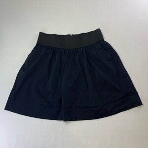 Elle Black Cotton Spandex Mini Skirt with Zipper Size Medium A